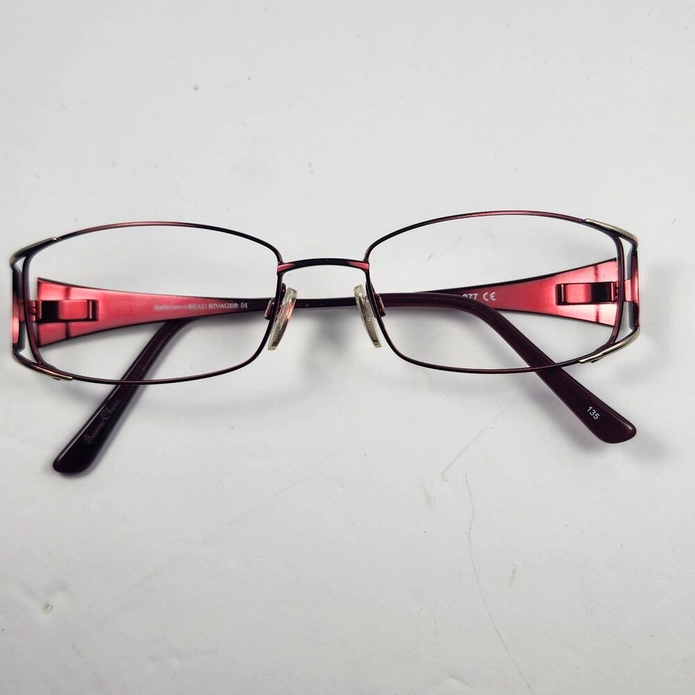 Sophia Loren Eyeglass Beau Rivage 54 FRAMES ONLY Zyloware 077 Burgundy-Reddish